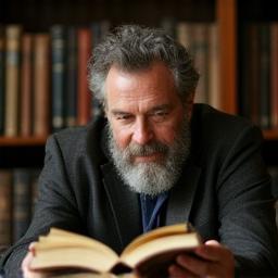 Duncan browsing rare editions.