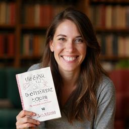 Melissa with her book club pick.